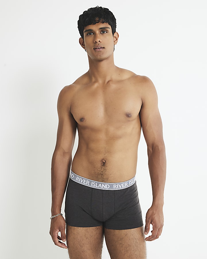 Grey Textured Waistband Pack Of 5 Trunks