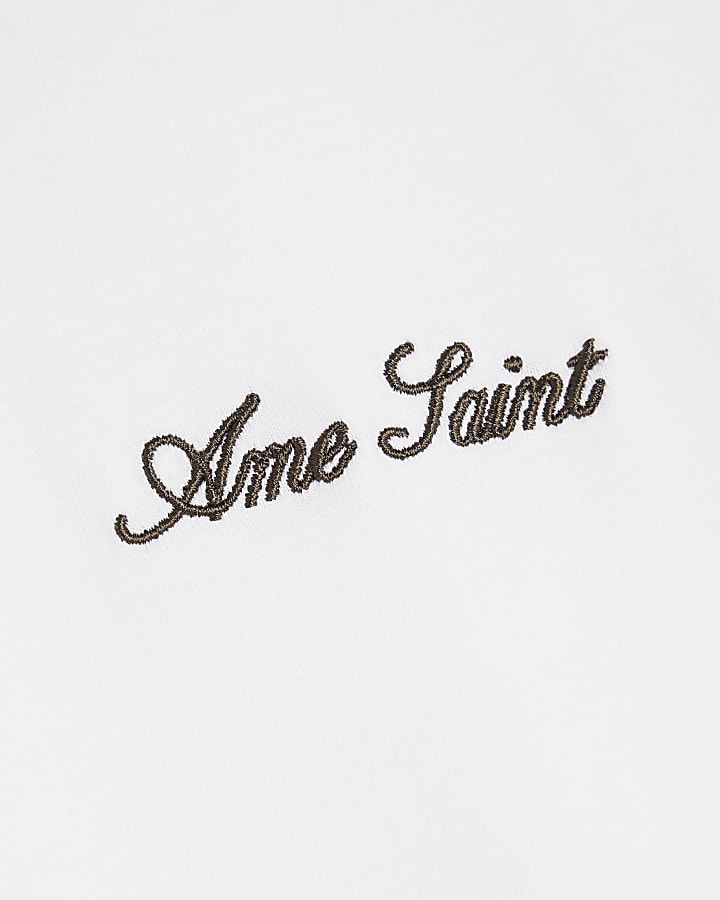 White Regular Fit Ame Saint T-Shirt
