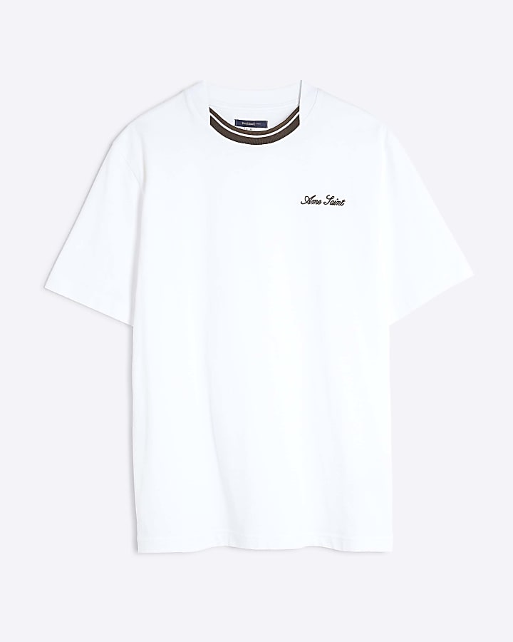 White Regular Fit Ame Saint T-Shirt