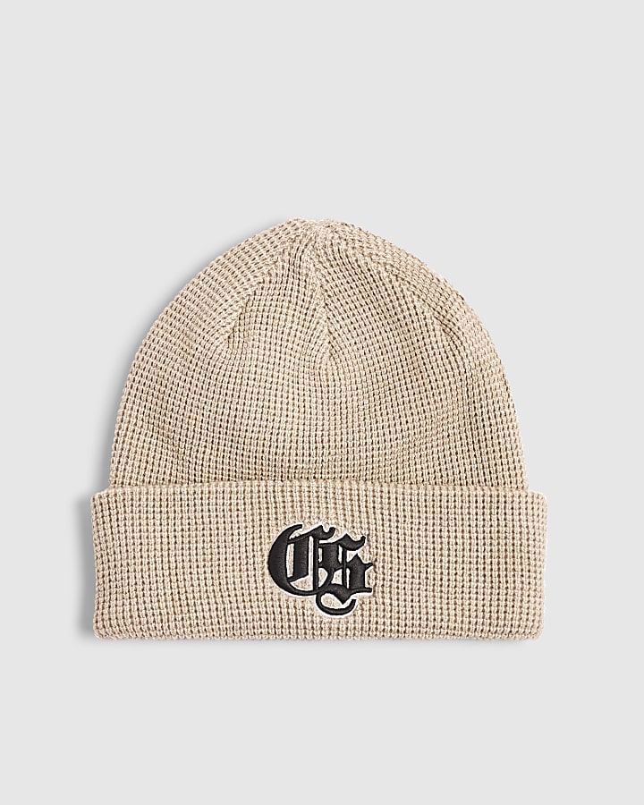 Stone  Gothic Waffle Beanie Hat