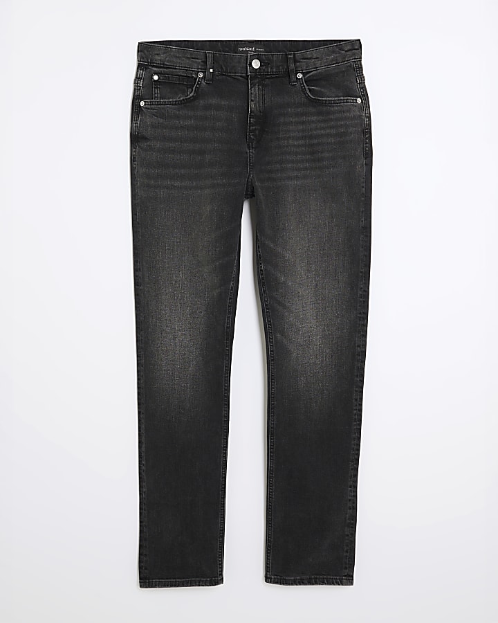 Black Slim Fit Washed Jeans