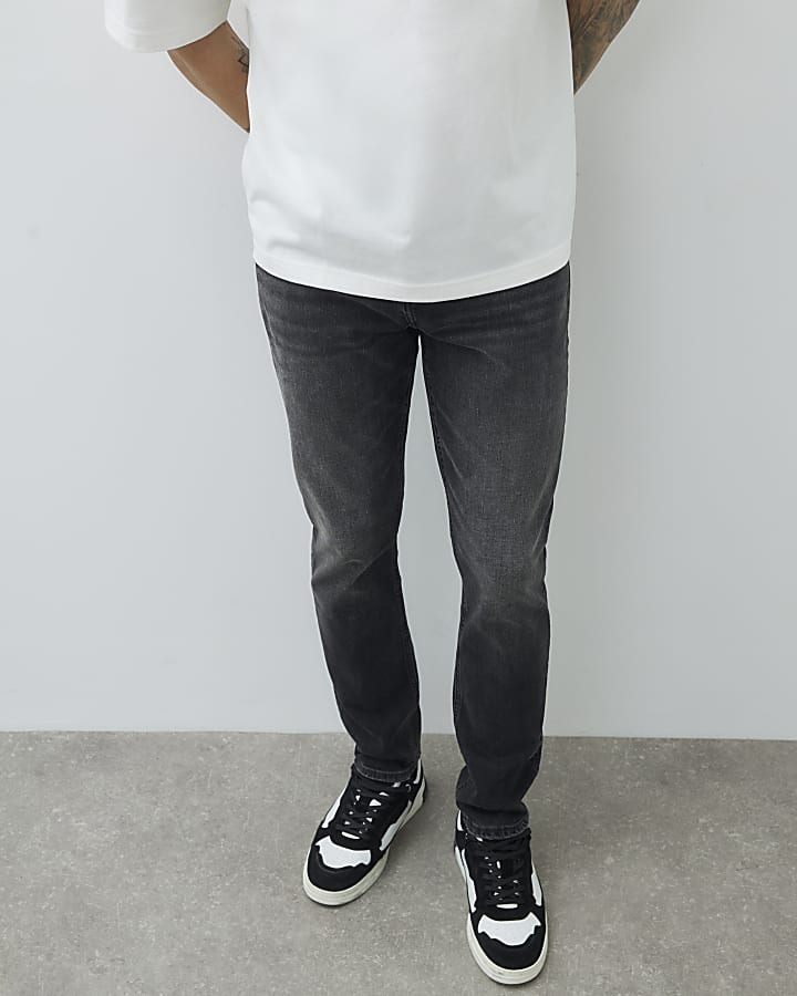 Black Slim Fit Washed Jeans