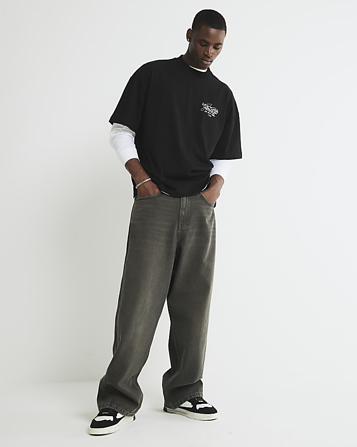 Brown Super Baggy Fit Jeans