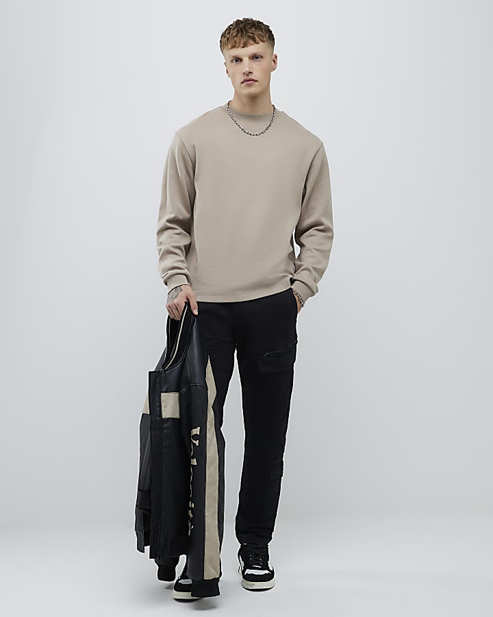 Black Skinny Fit Cargo Trousers