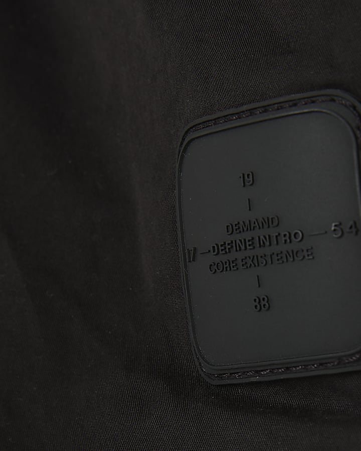 Black Regular Fit Cargo Trousers