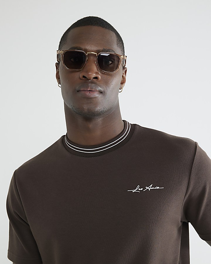 Brown Slim Fit Les Amis T-Shirt
