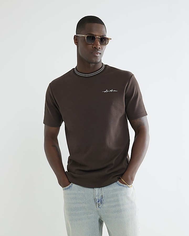 Brown Slim Fit Les Amis T-Shirt