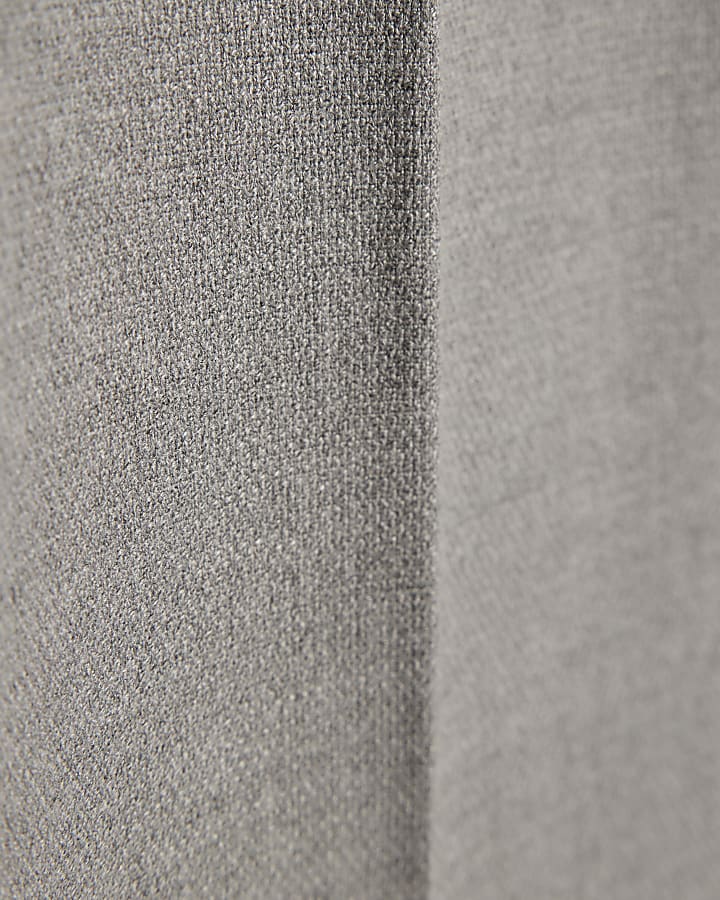 Grey Slim Fit Textured Suit Trousers