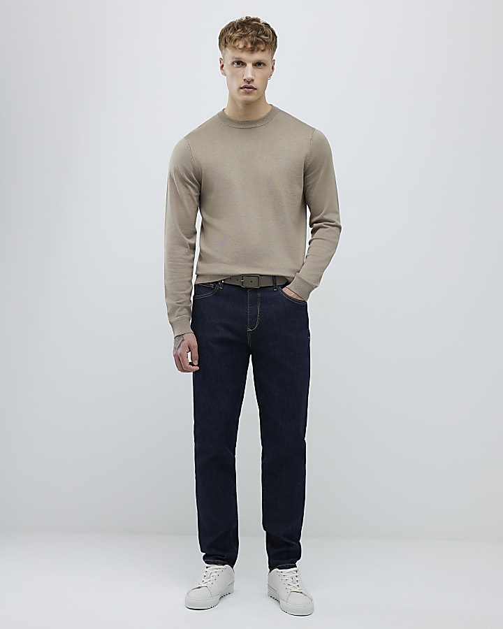Beige Slim Fit Jumper
