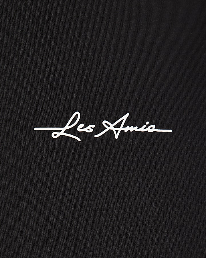 Black Slim Fit Les Amis Ringer T-Shirt