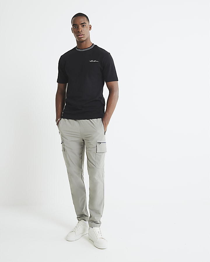 Black Slim Fit Les Amis Ringer T-Shirt