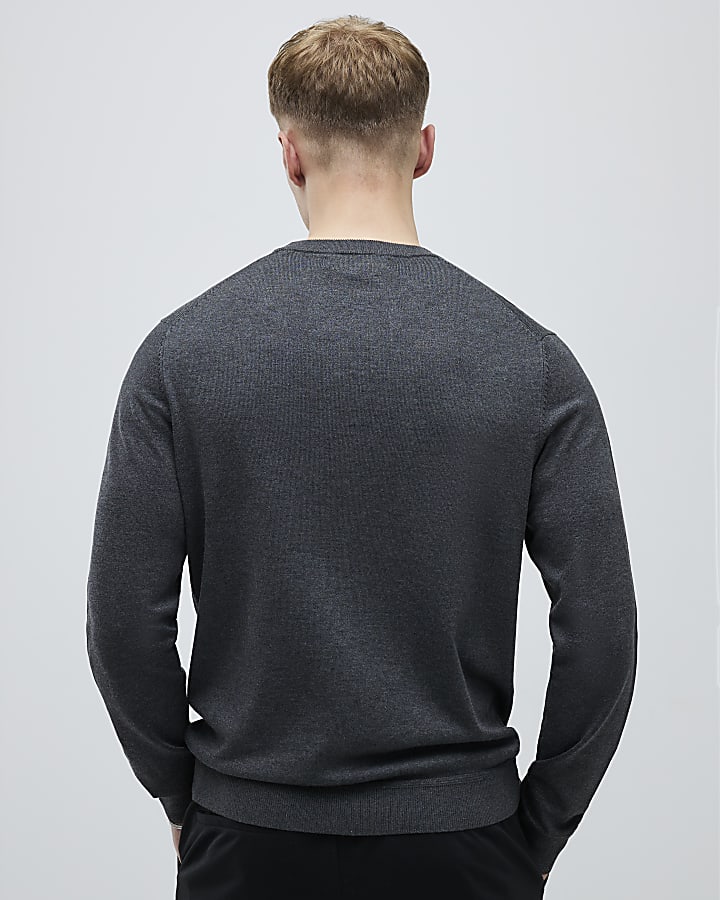 Grey Slim Fit Jumper