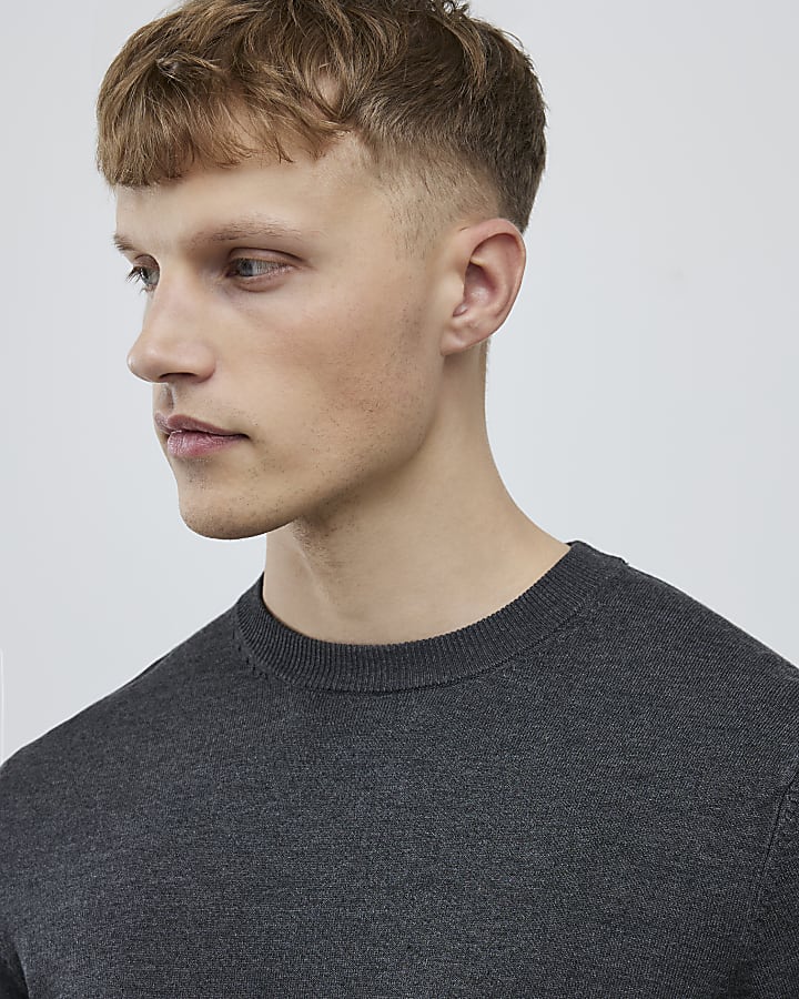 Grey Slim Fit Jumper