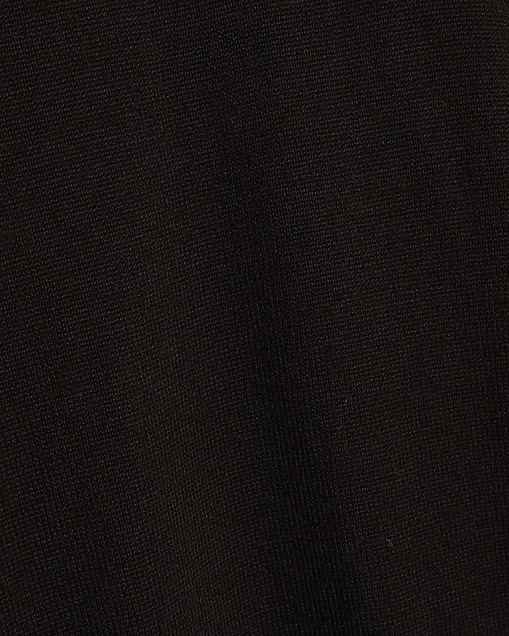 Black Slim Fit Long Sleeve Polo Shirt