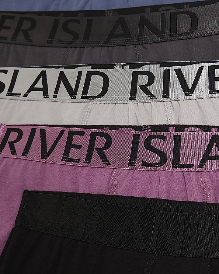 Purple Pack Of 5 Satin Trunks  