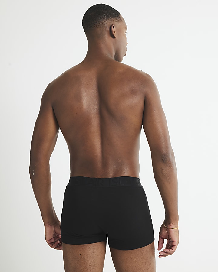 Black Jacquard Waistband Pack Of 5 Trunks