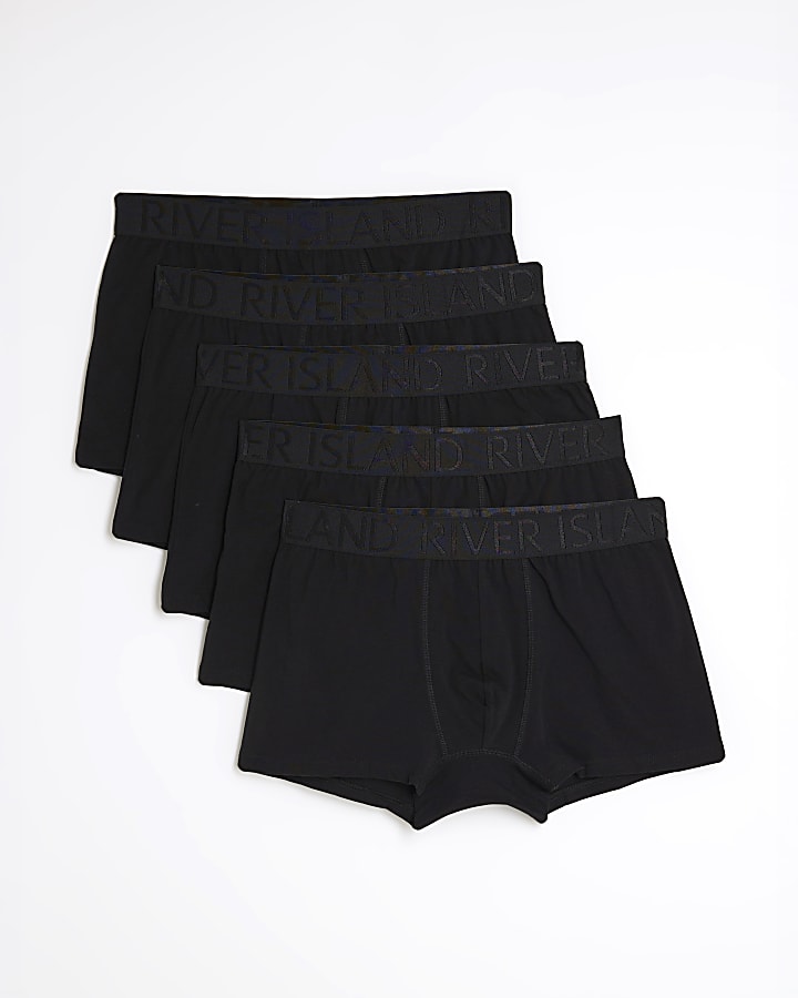 Black Jacquard Waistband Pack Of 5 Trunks