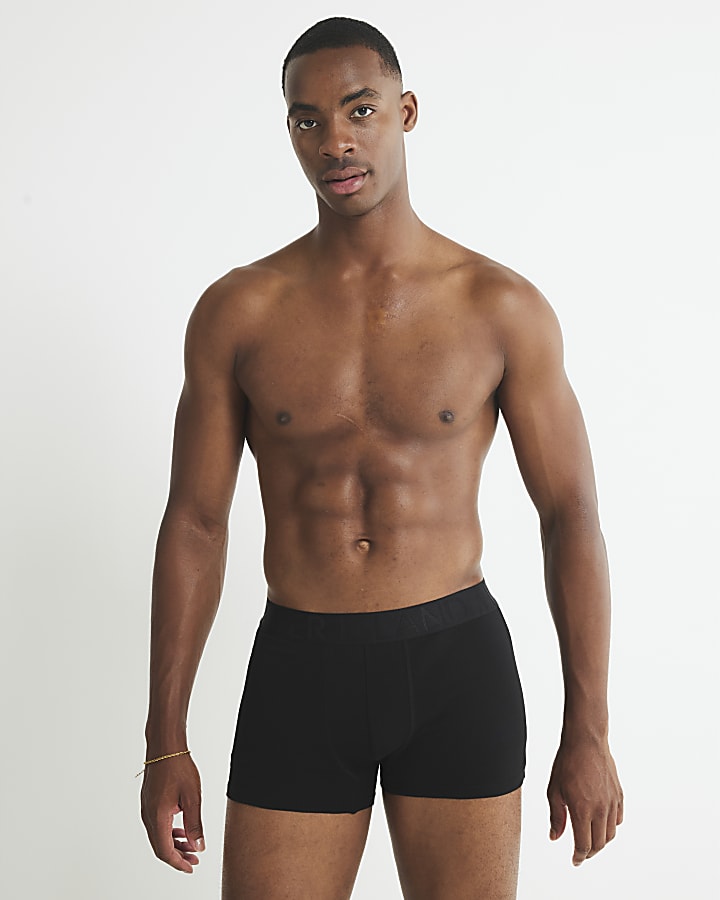 Black Jacquard Waistband Pack Of 5 Trunks
