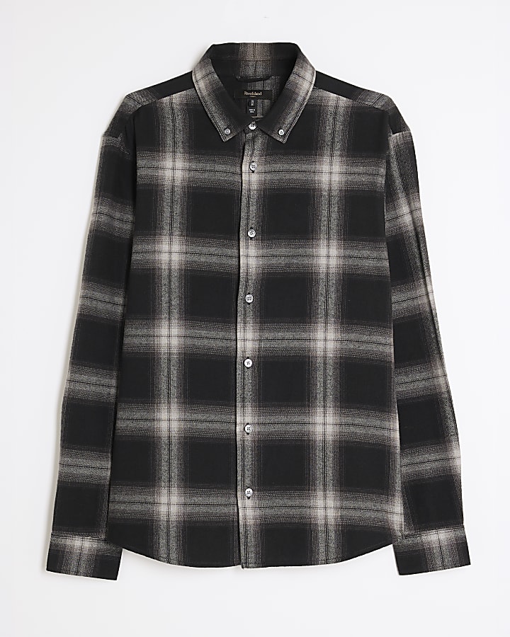 Black Regular Fit Check Shirt
