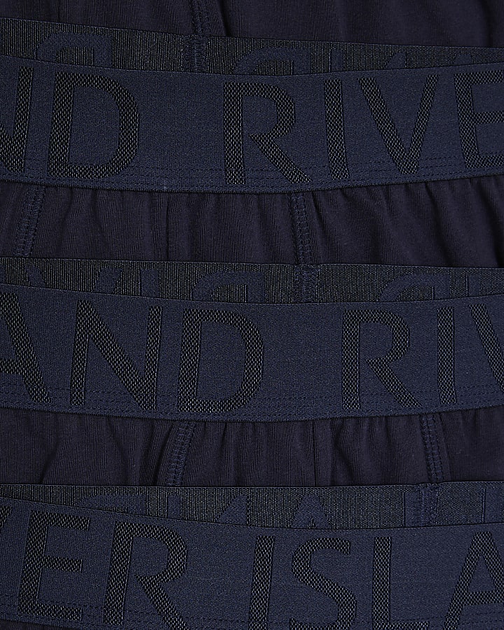 Navy Jacquard Waistband Pack Of 5 Trunks