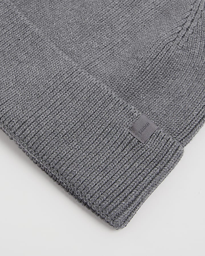 Grey Fisherman Beanie Hat