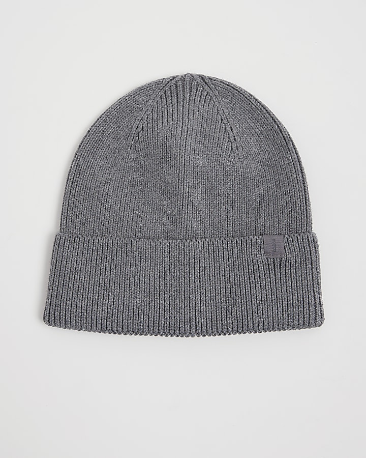 Grey Fisherman Beanie Hat