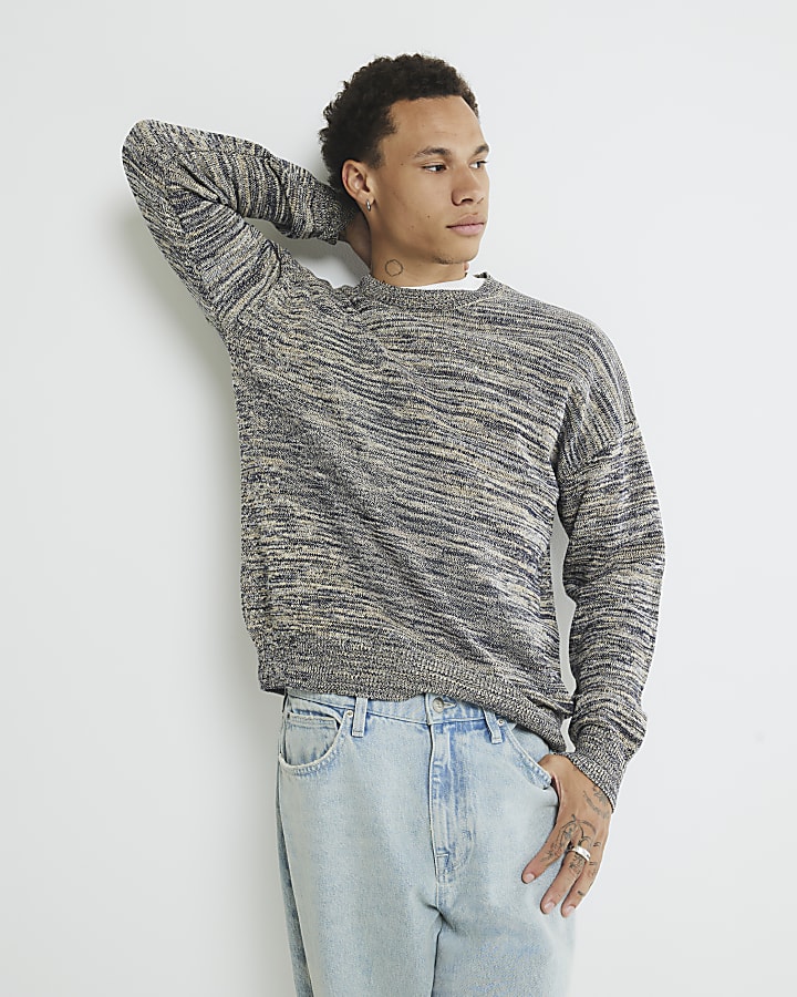 Navy Long Sleeve Stripe Jumper