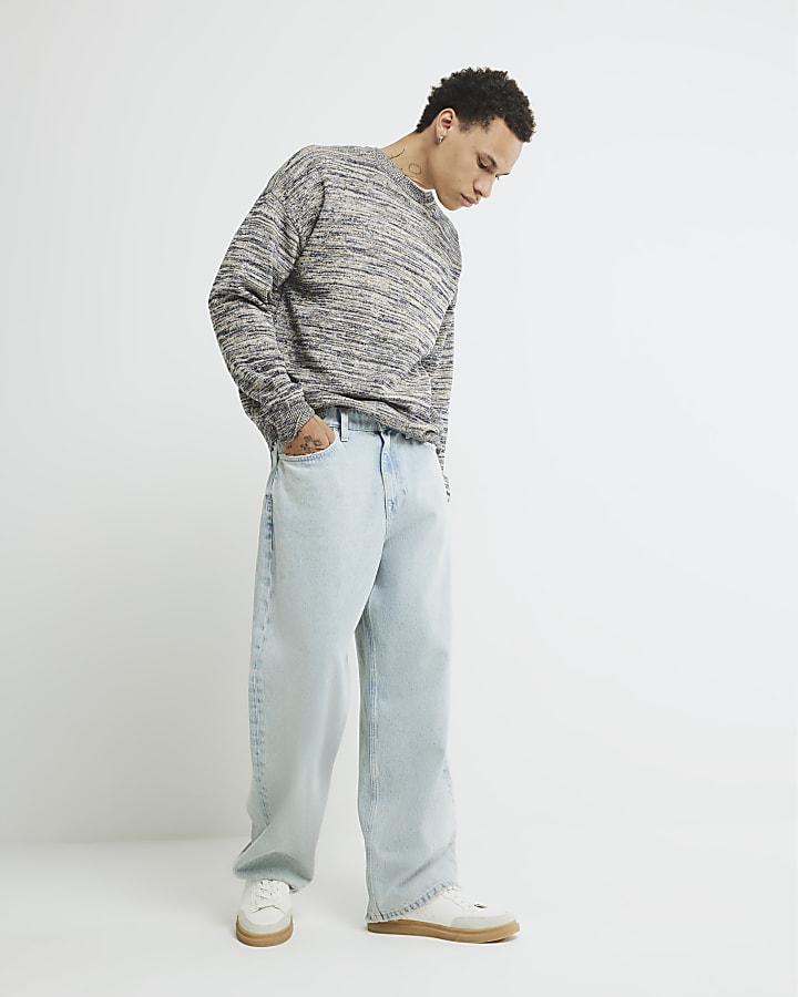 Navy Long Sleeve Stripe Jumper