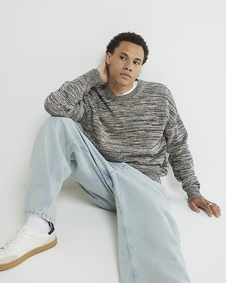 Navy Long Sleeve Stripe Jumper