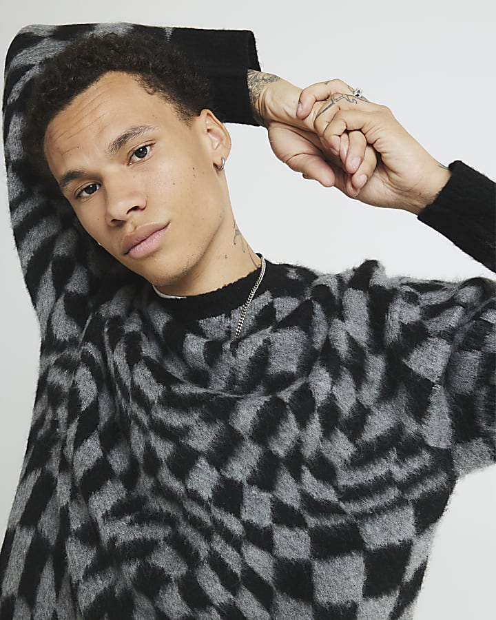 Black Distorted Illusion Jumper