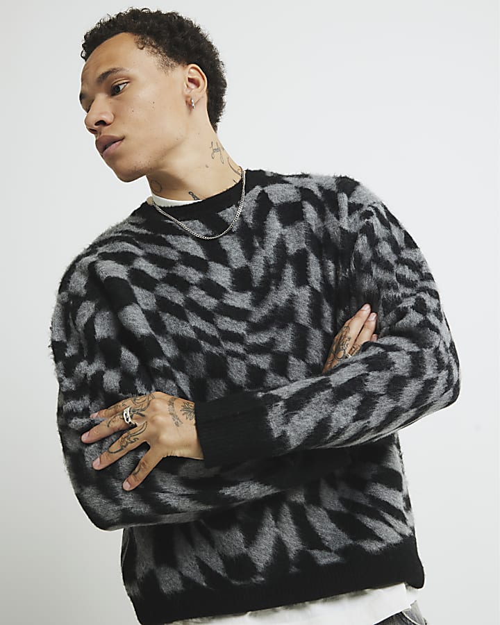 Black Distorted Illusion Jumper