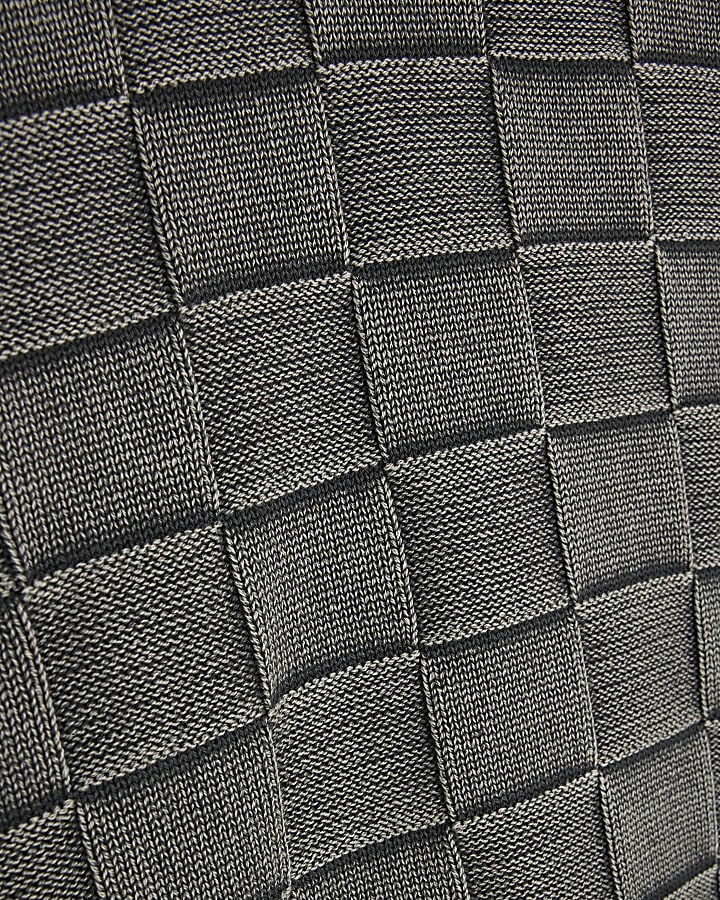 Grey Washed Checkerboard Jumper