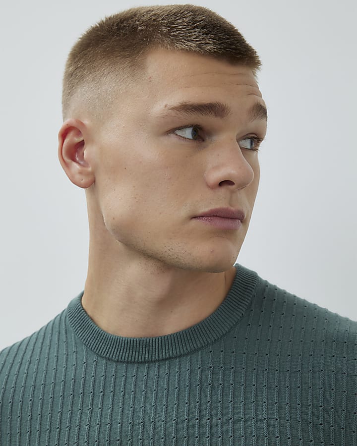 Green Long Sleeve Muscle Fit Jumper