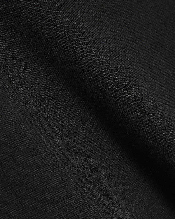 Black Slim Fit Half Zip Jumper