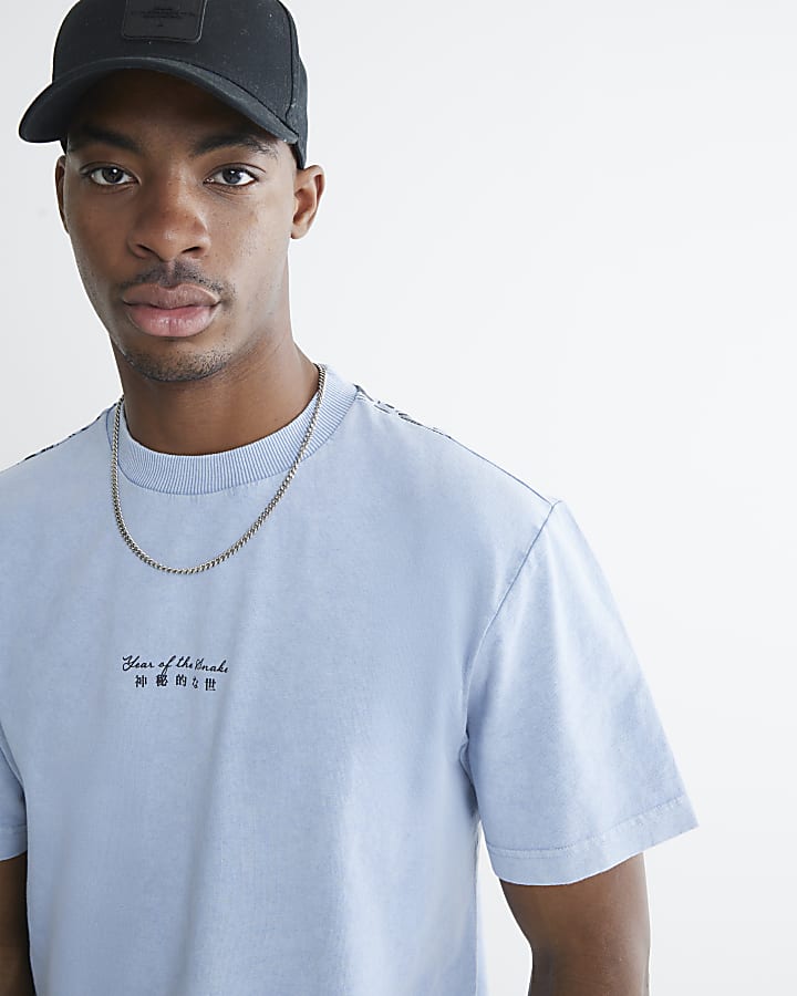 Blue Regular Fit Japanese Washed T-Shirt