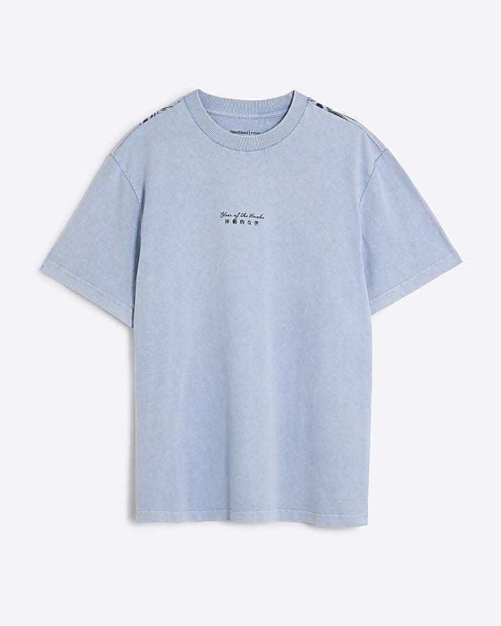 Blue Regular Fit Japanese Washed T-Shirt