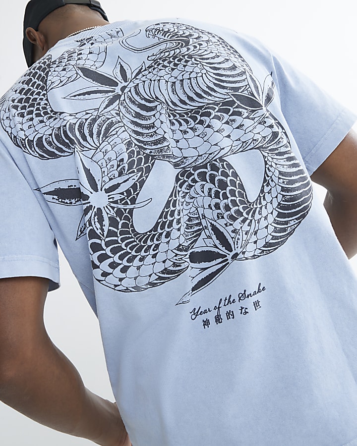 Blue Regular Fit Japanese Washed T-Shirt