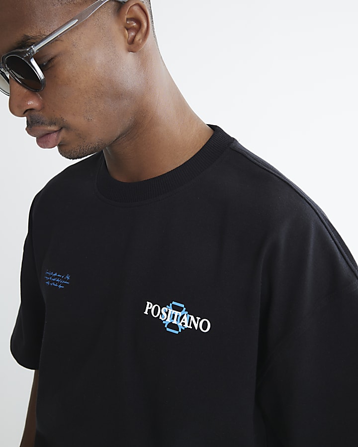 Black Positano Lemon T-Shirt