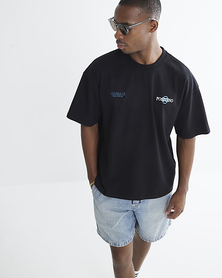 Black Positano Lemon T-Shirt