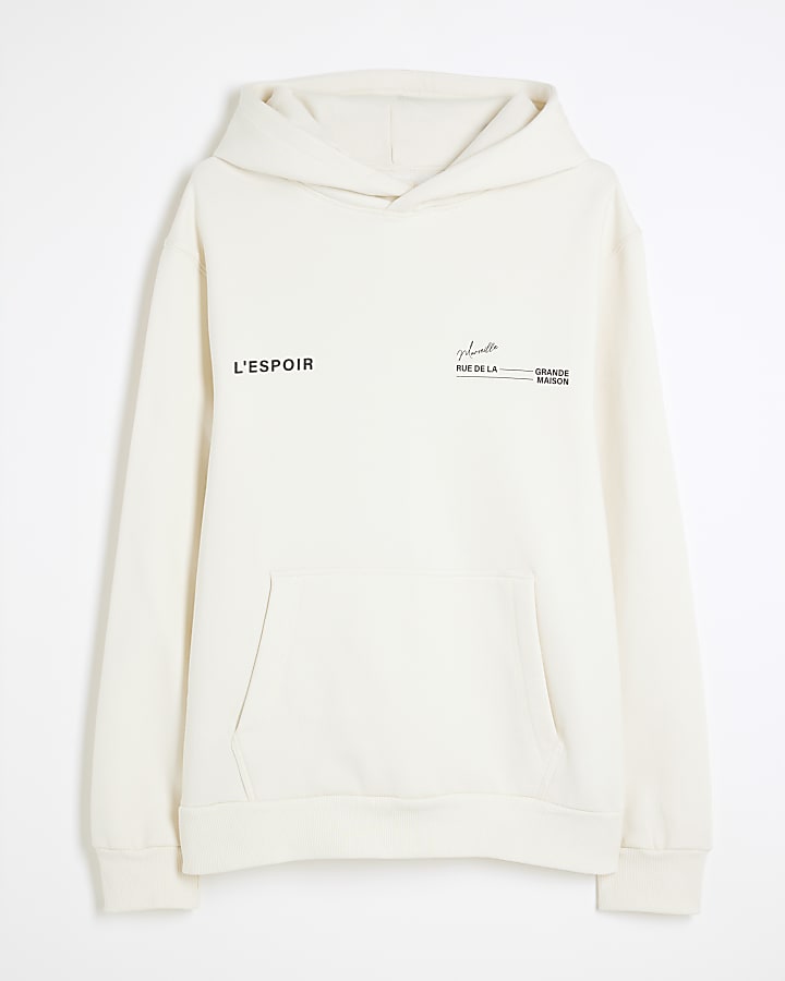White Regular Fit L'espoir Hoodie