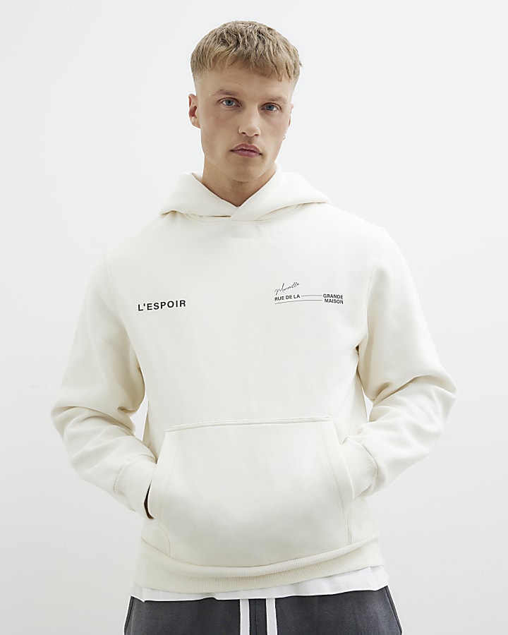 White Regular Fit L'espoir Hoodie