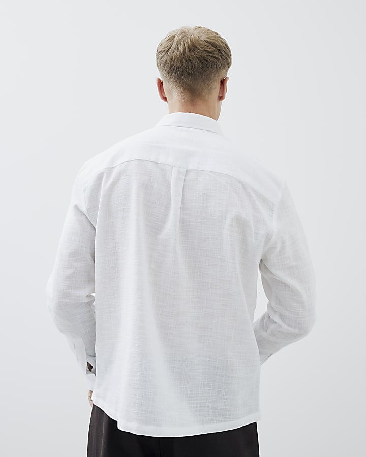 White Boxy Fit Shirt