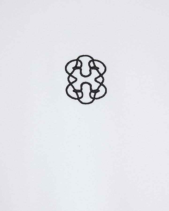 White Monogram Embroidered T-Shirt