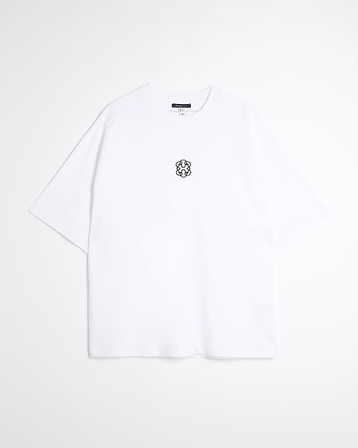 White Monogram Embroidered T-Shirt