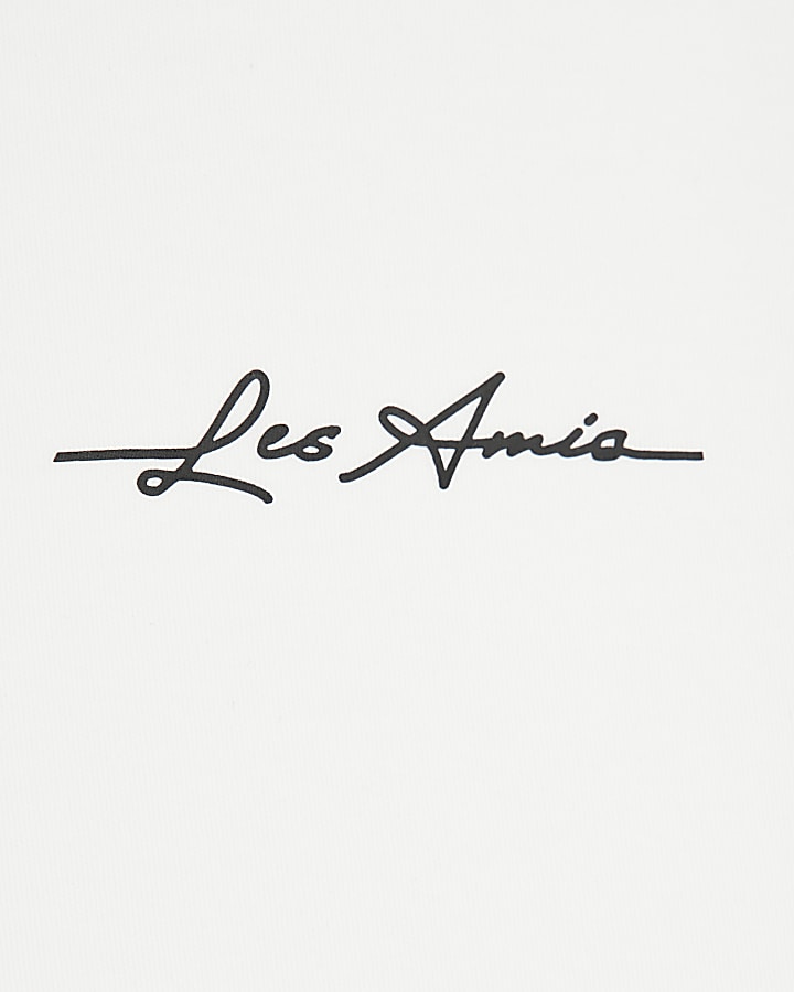 White Slim Fit Les Amis Ringer T-Shirt