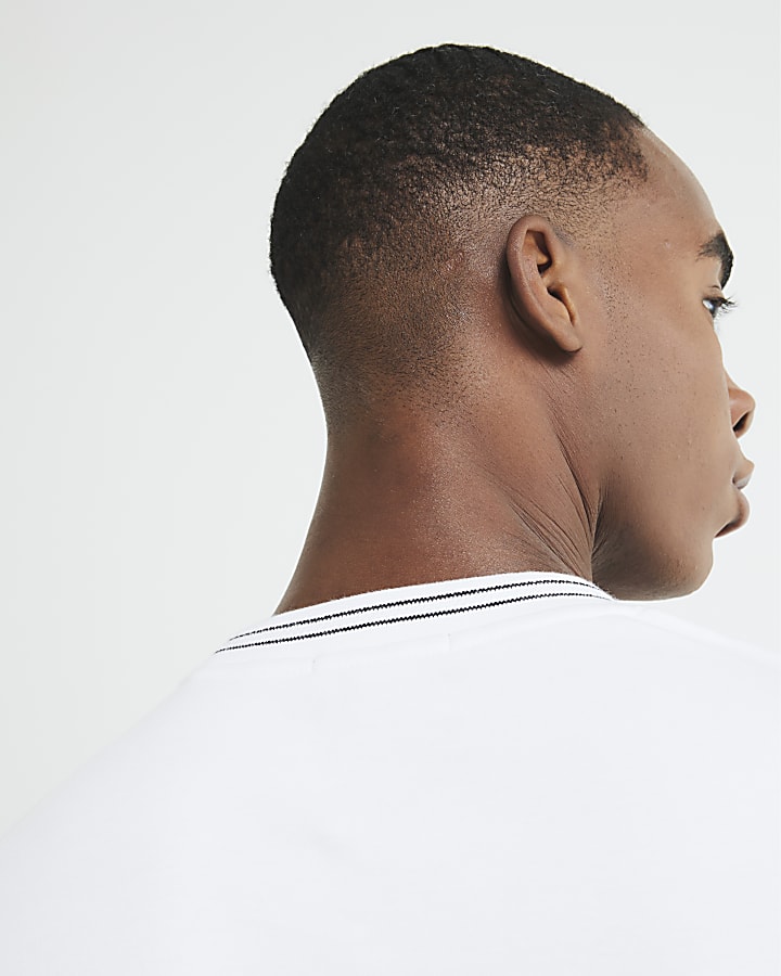 White Slim Fit Les Amis Ringer T-Shirt