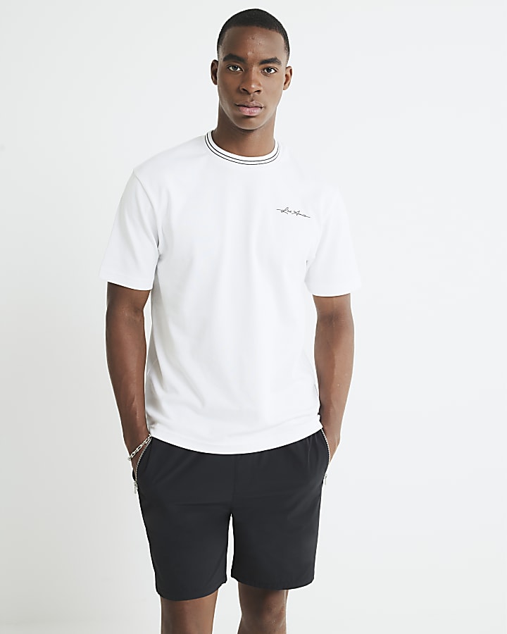 White Slim Fit Les Amis Ringer T-Shirt