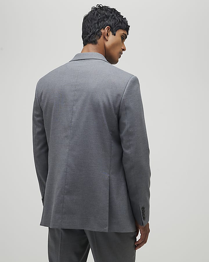 Grey Regular Fit Suit Jacket