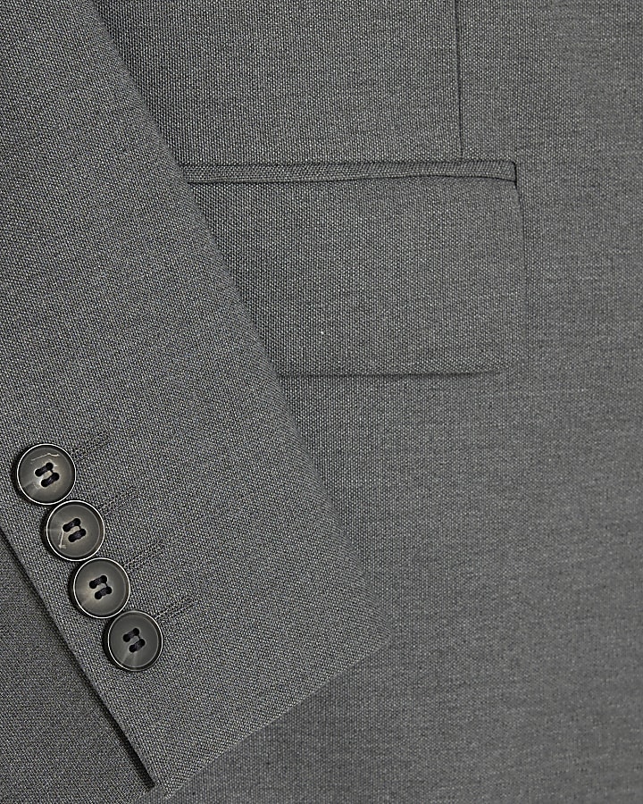 Grey Regular Fit Suit Jacket