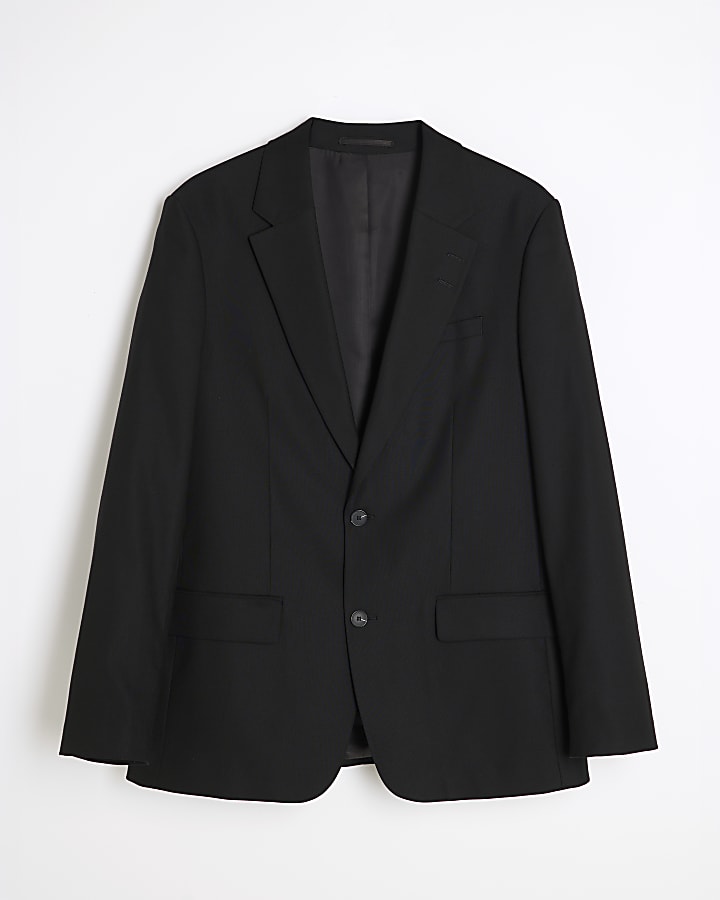 Black Regular Fit Suit Jacket